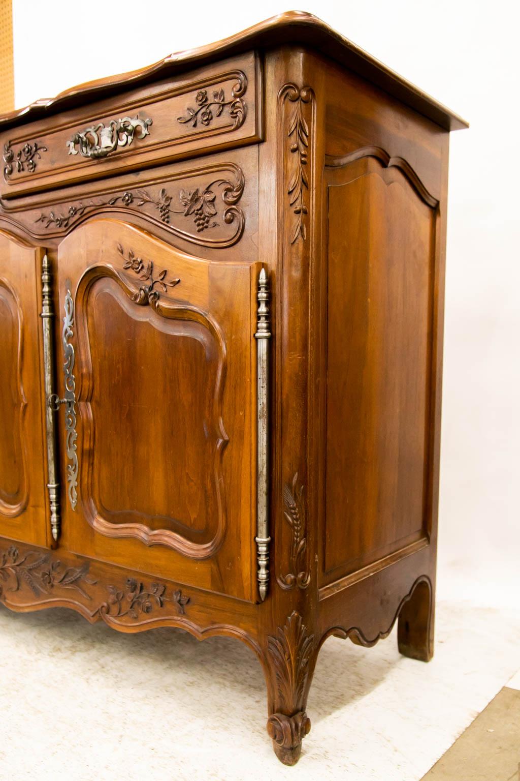 French Walnut Carved Buffet For Sale 6
