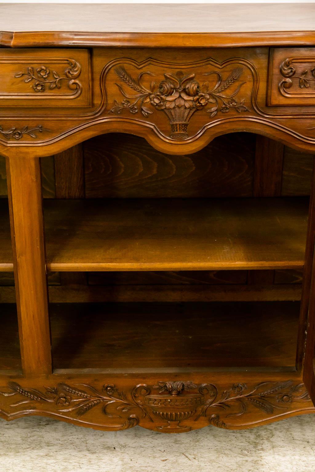 French Walnut Carved Buffet For Sale 2