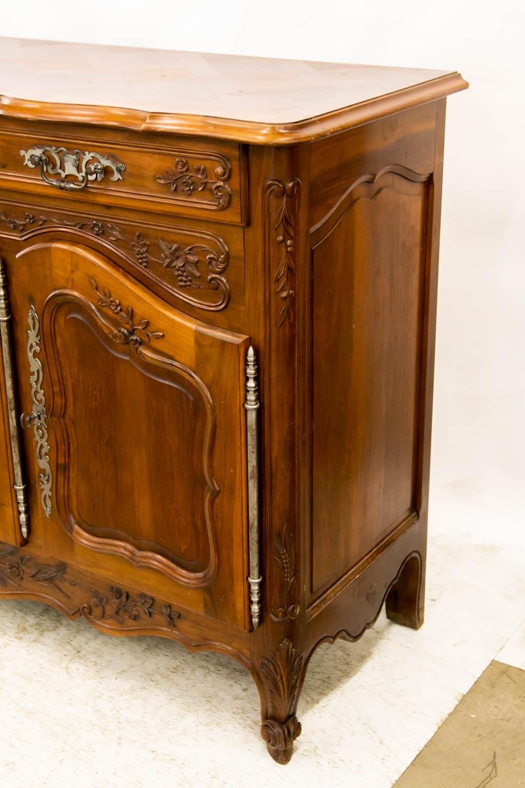 French Walnut Carved Buffet For Sale 4