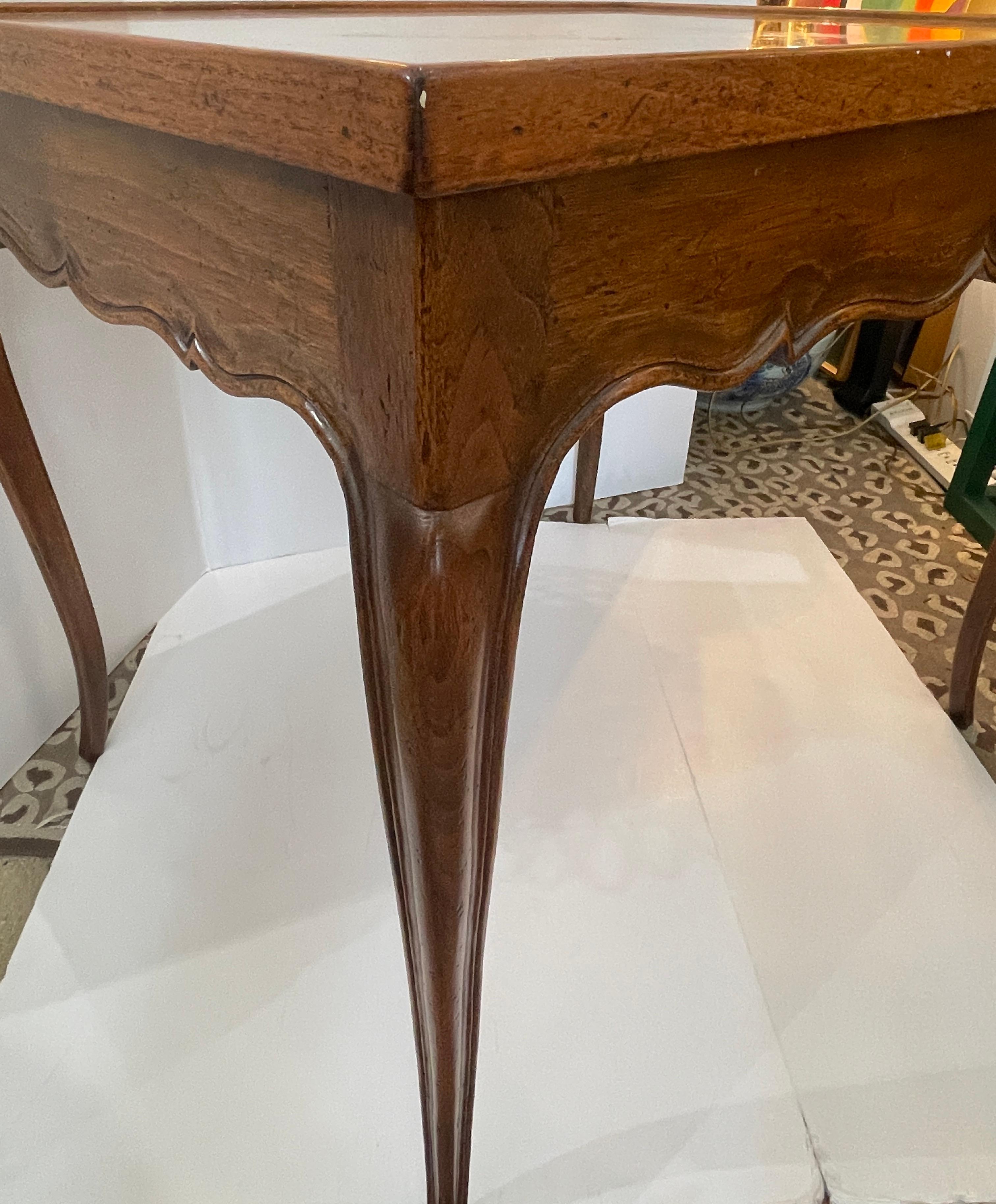 French  Walnut Carved Gallery Top & Cabriole Lags Card Table, 1940-1950 in vendita 7
