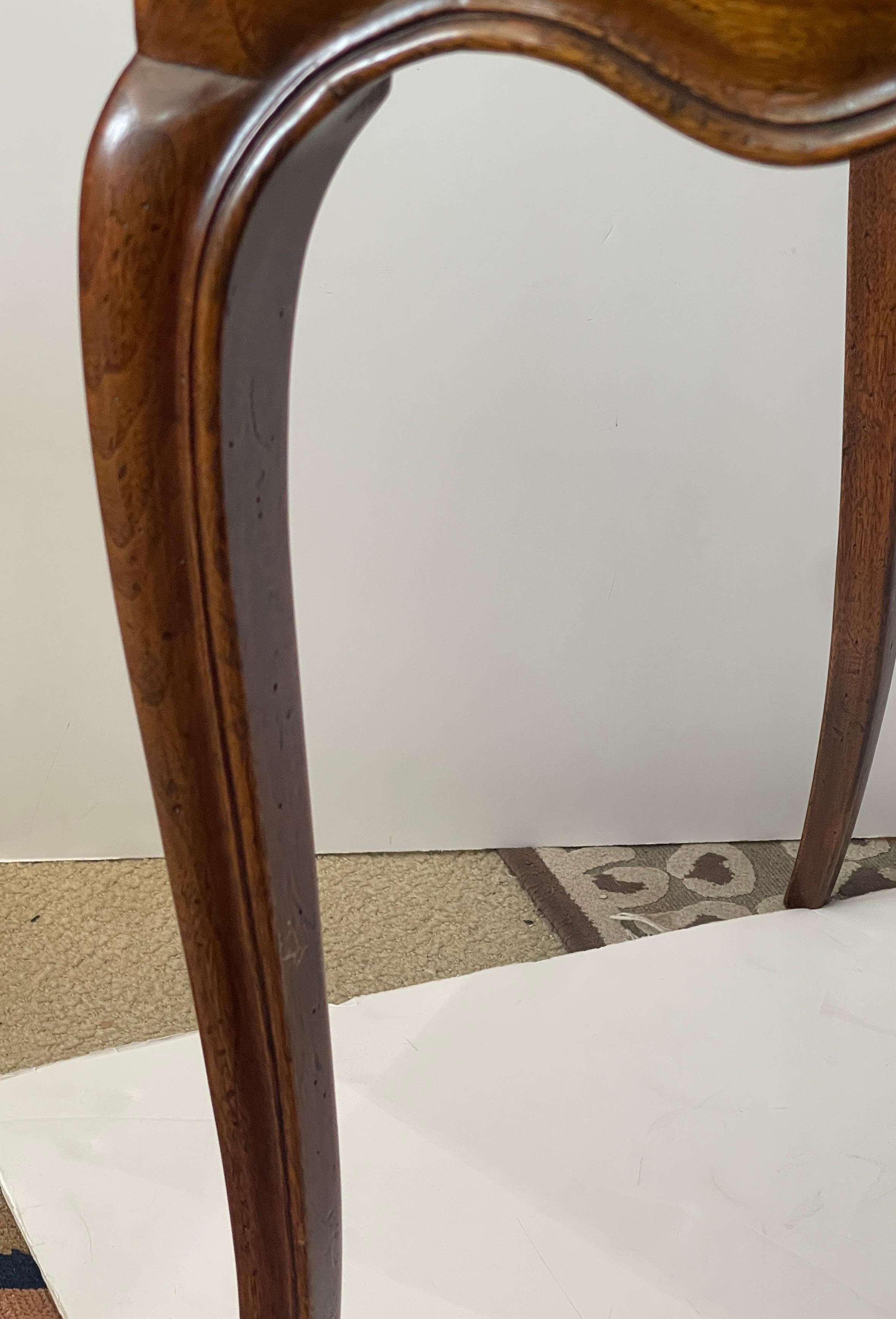 Metà XX secolo French  Walnut Carved Gallery Top & Cabriole Lags Card Table, 1940-1950 in vendita