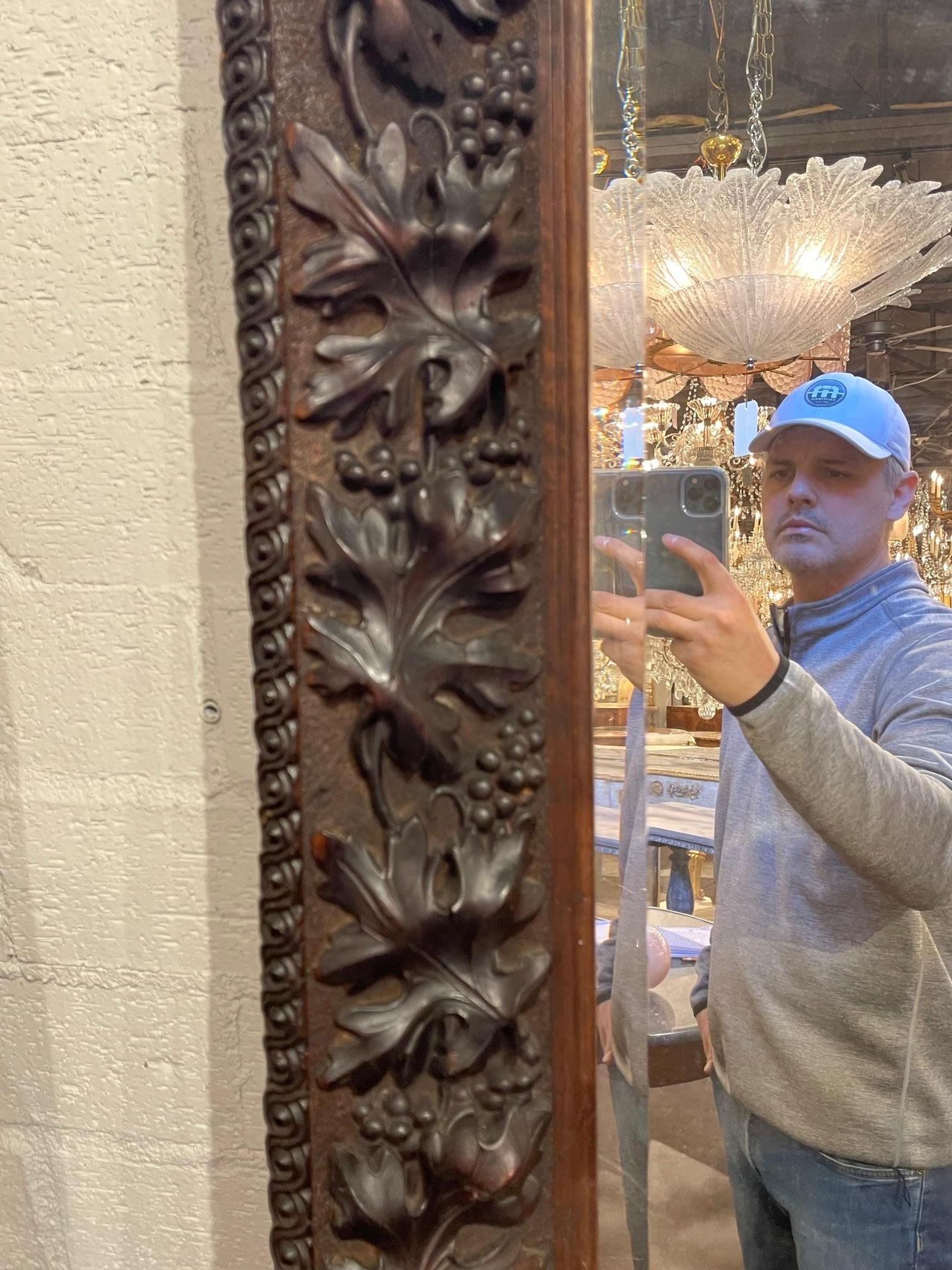French Walnut Carved Mirror 1