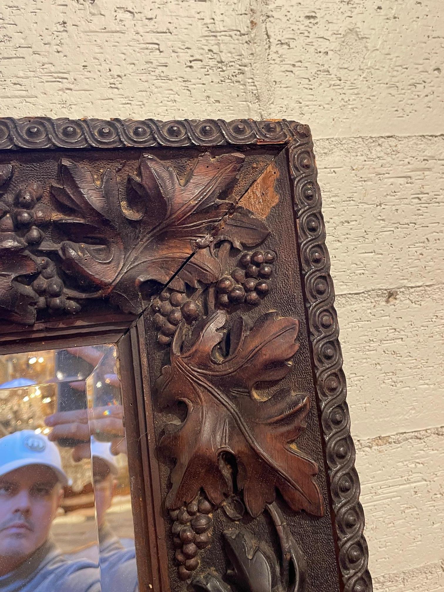 French Walnut Carved Mirror 3