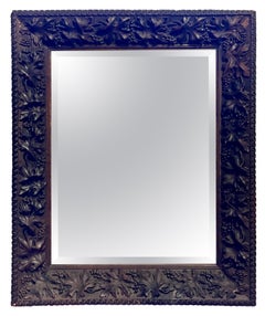 Antique French Walnut Carved Mirror