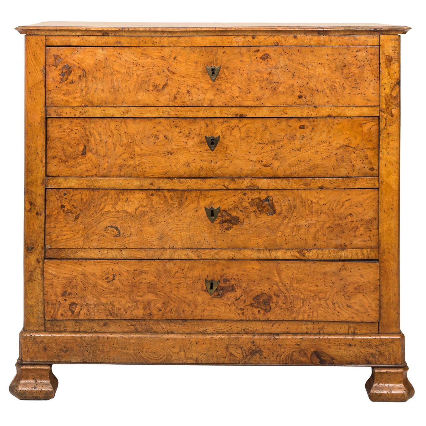 French Walnut Chest of Drawers, circa 1830s