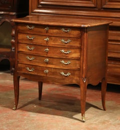 French Walnut Chest of Drawers with Complete Silver Plated Flatware 184 Pieces