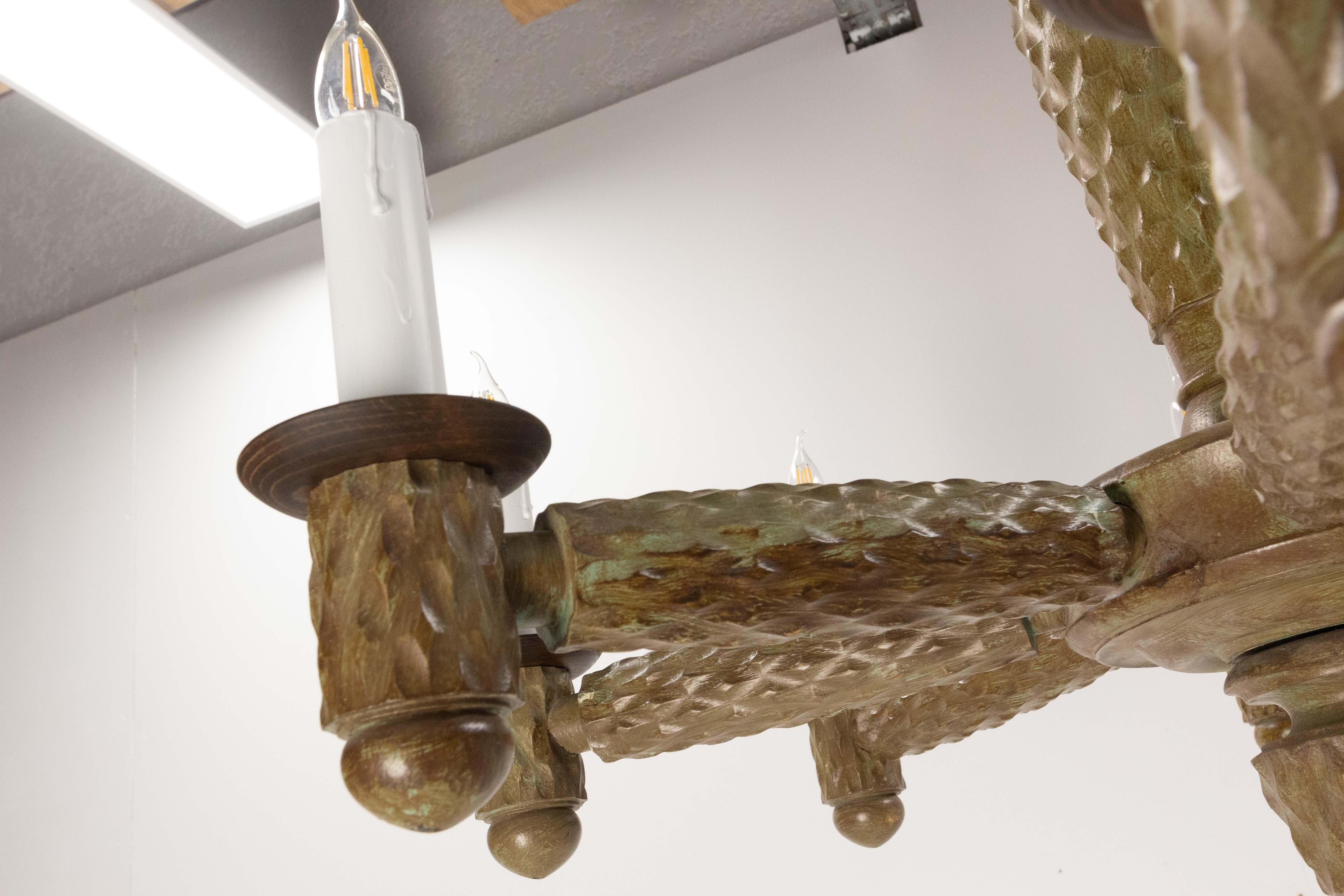 Francese  Otto lampade da soffitto in noce, cromo e vetro, circa 1960 in vendita 5