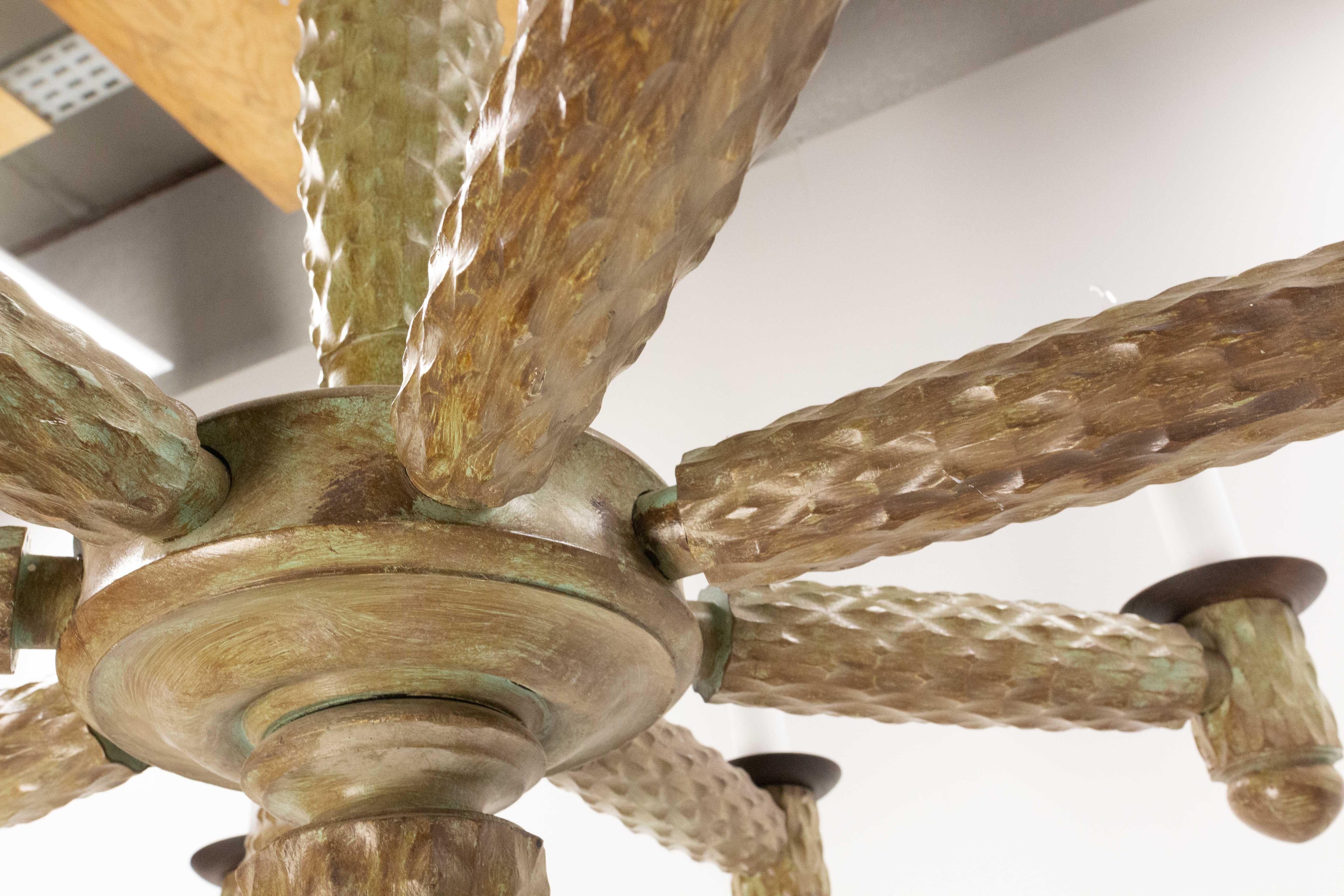 Francese  Otto lampade da soffitto in noce, cromo e vetro, circa 1960 in vendita 6