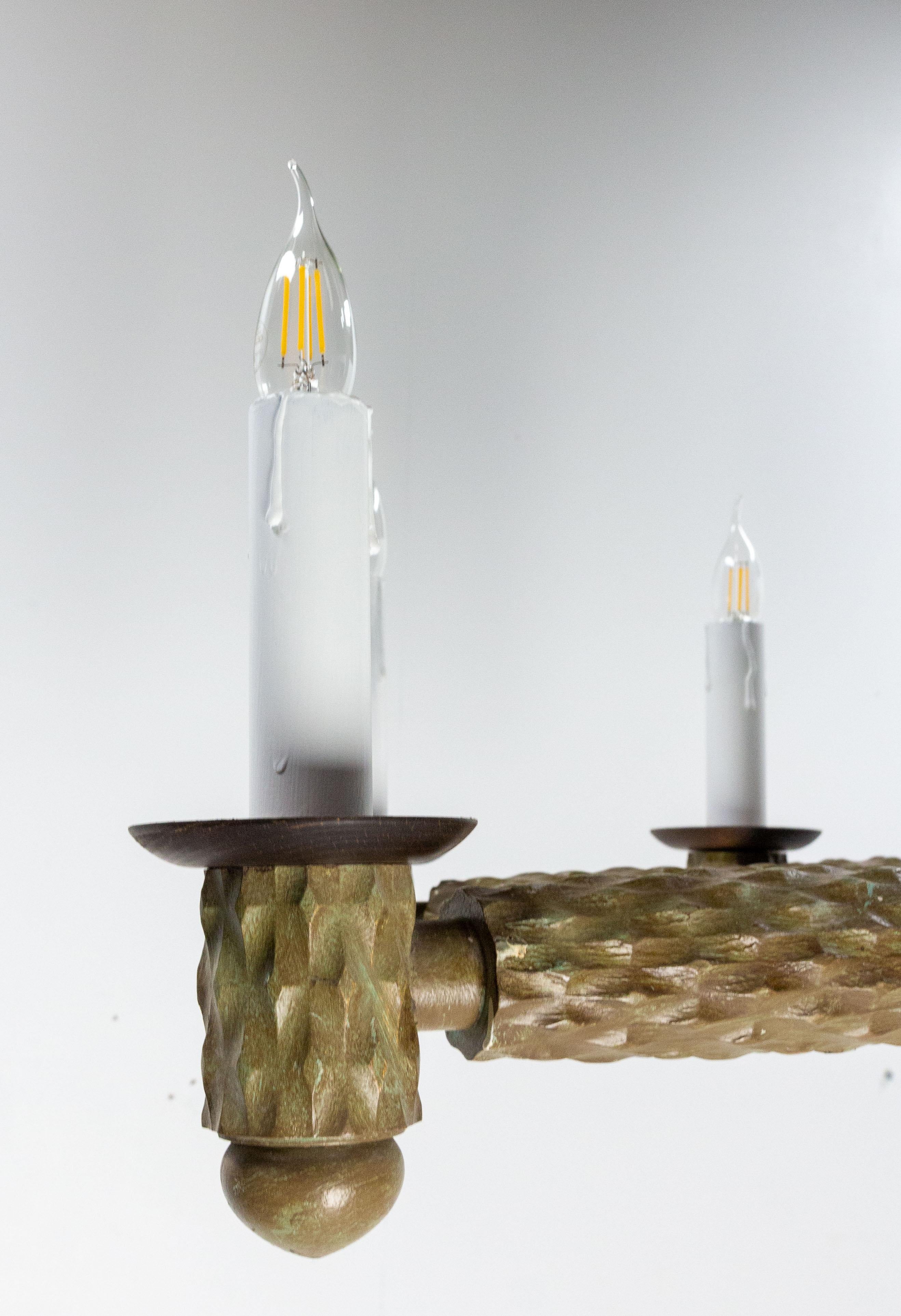 Francese  Otto lampade da soffitto in noce, cromo e vetro, circa 1960 in vendita 1