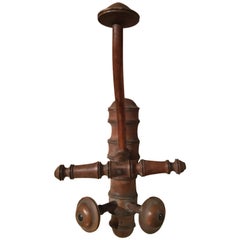 French Walnut Coat and Hat Wall Hook, 19th Century French Walnut Coat and Hat Wall Hook, 19th Century