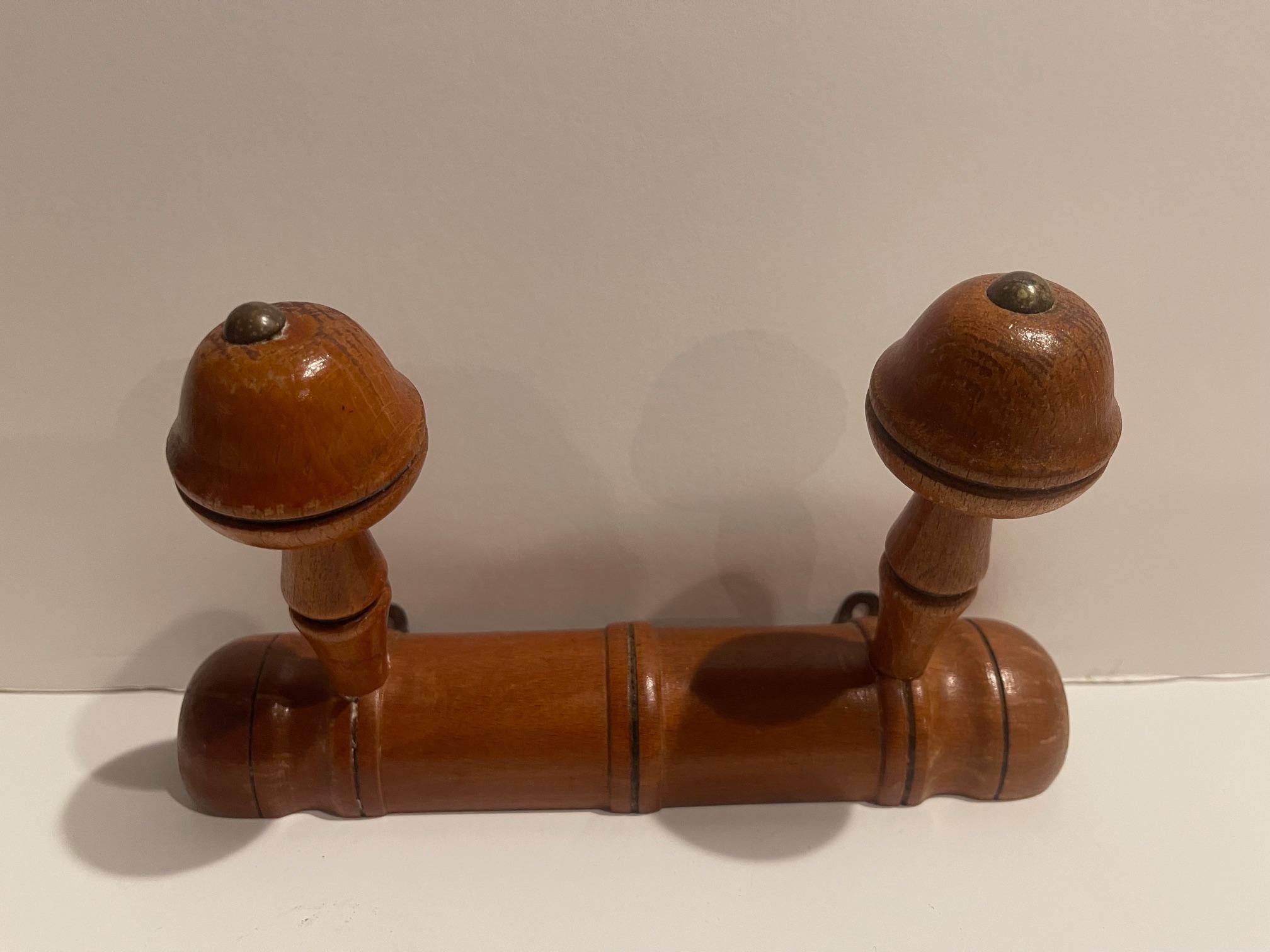 French Walnut Coat Wall Double Hook, 19th Century In Good Condition For Sale In Savannah, GA