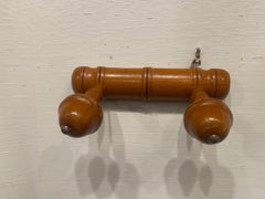 French Walnut Coat Wall Double Hook, Antique 19th Century, France