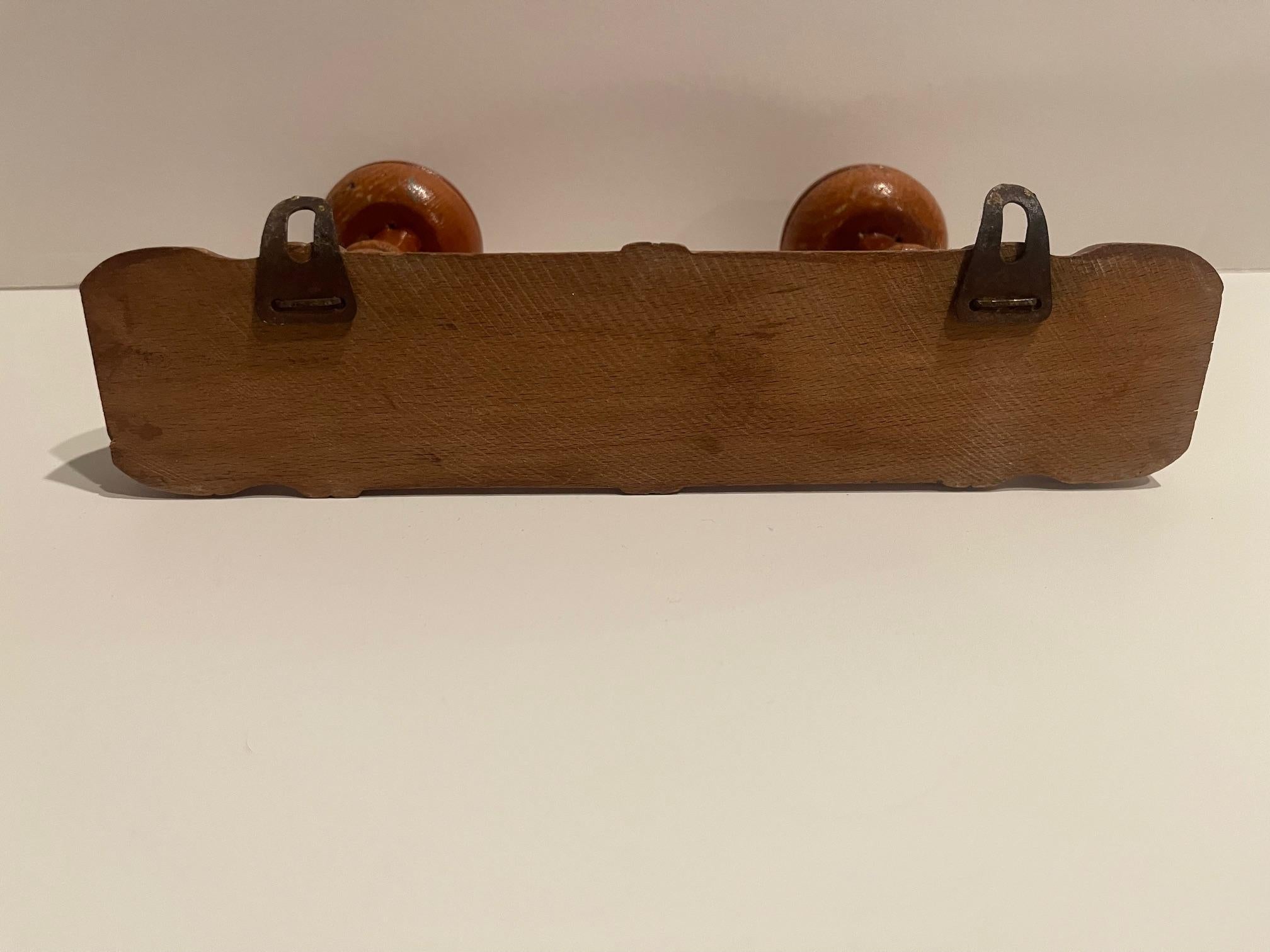 French Walnut Coat Wall Double Hook, 19th Century For Sale 3