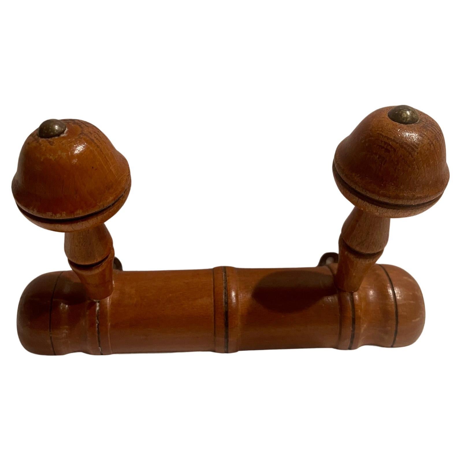 French Walnut Coat Wall Double Hook, 19th Century For Sale