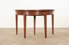 French Walnut Demilune Console Game Table