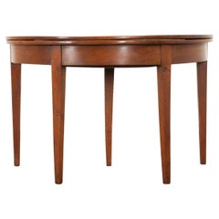 French Walnut Demilune Console Game Table