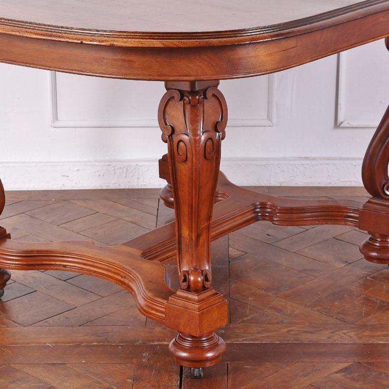 Art Nouveau French Walnut Dining Table