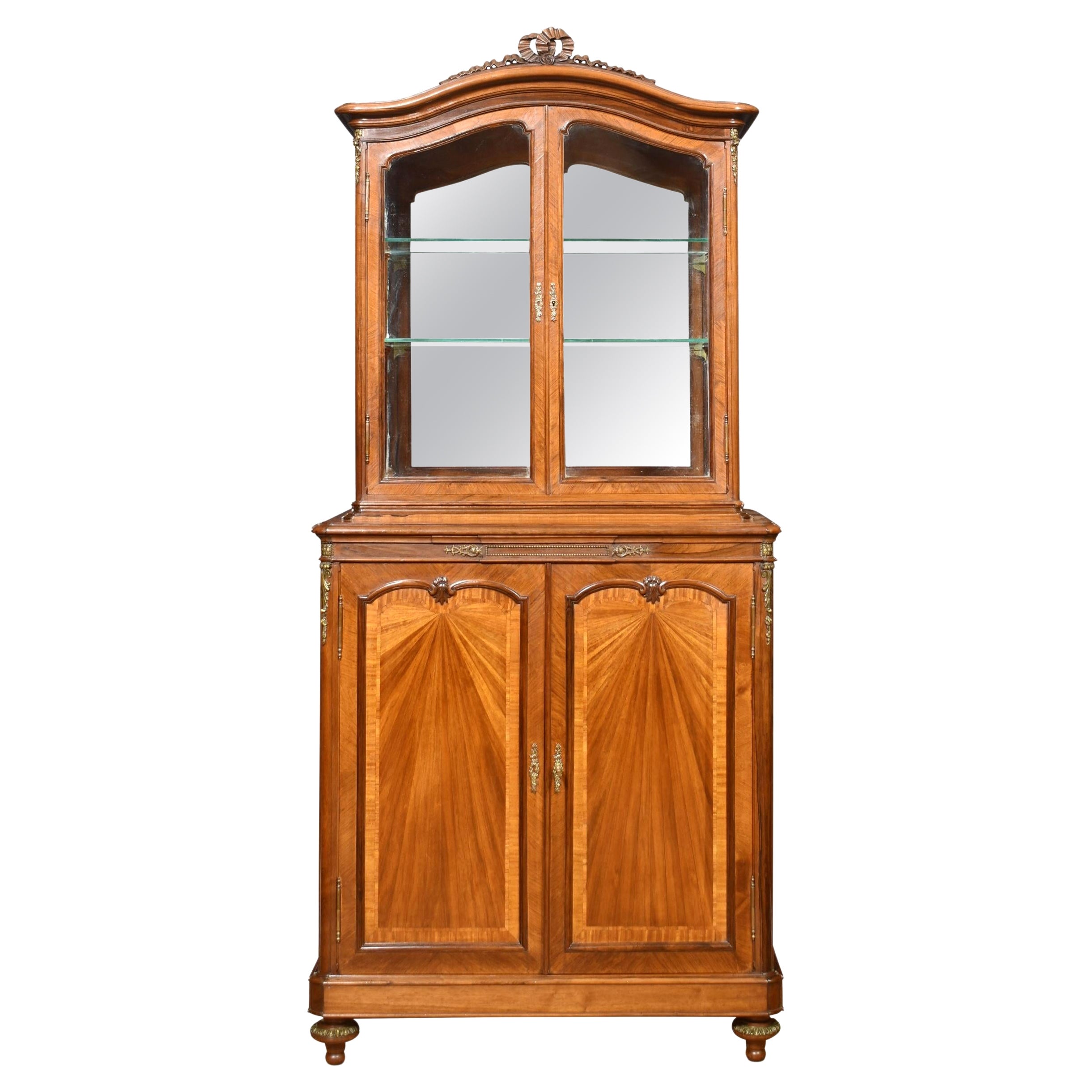 French Walnut Display Cabinet