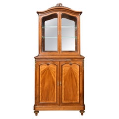 French Walnut Display Cabinet
