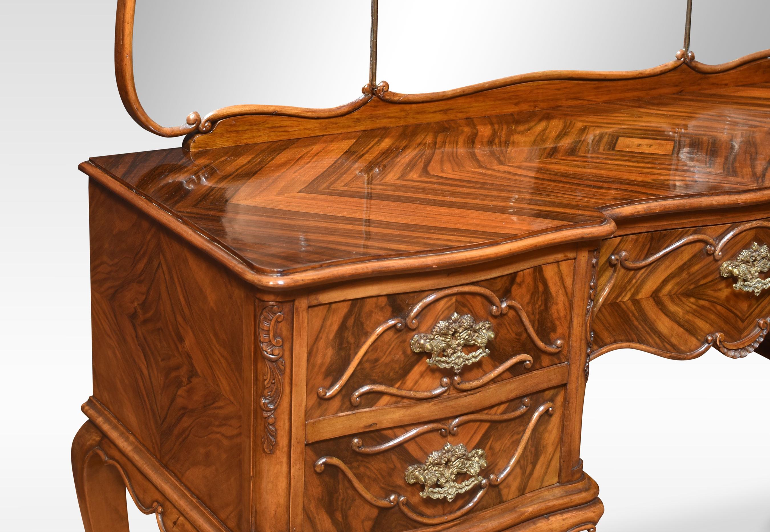 20th Century French Walnut Dressing Table