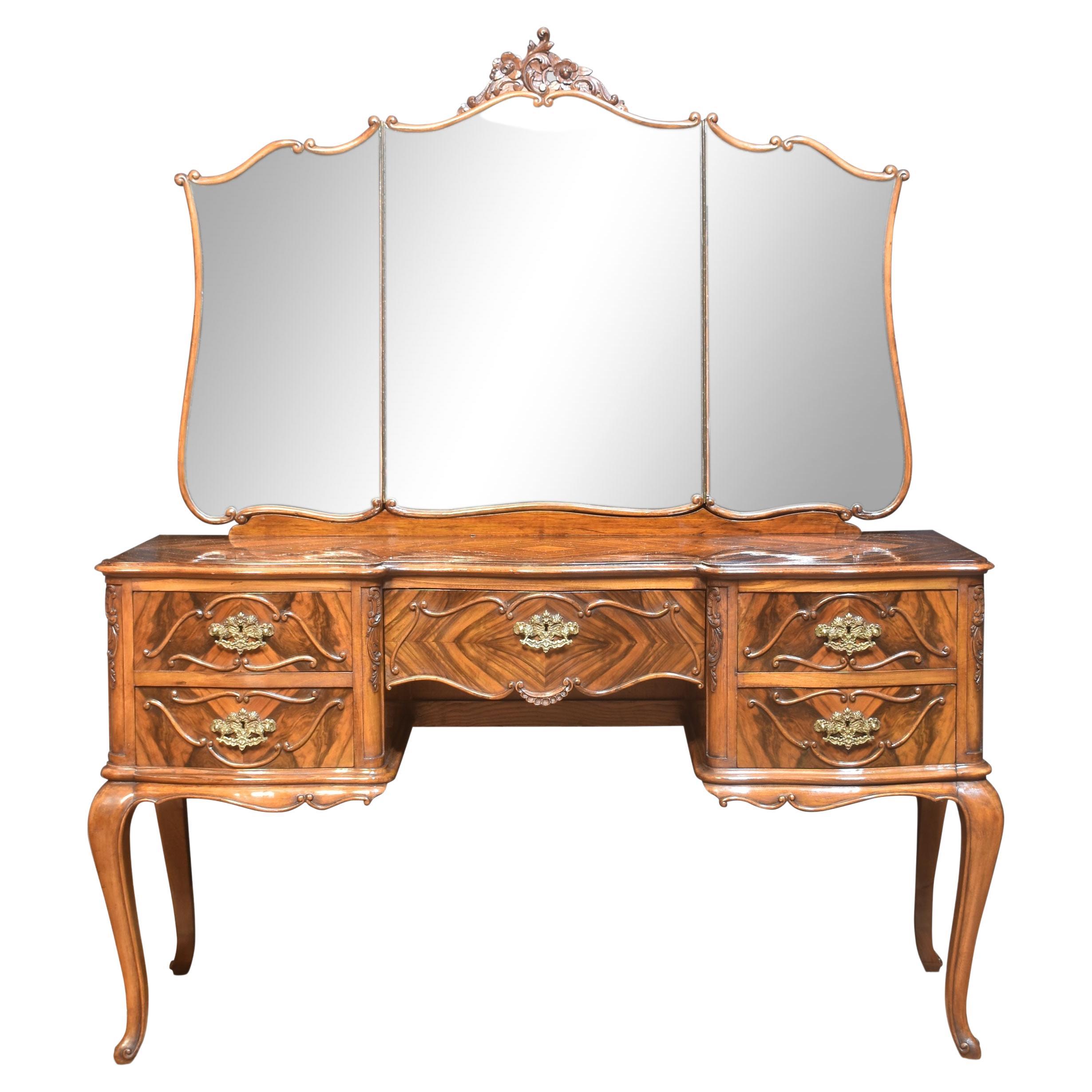 French Walnut Dressing Table