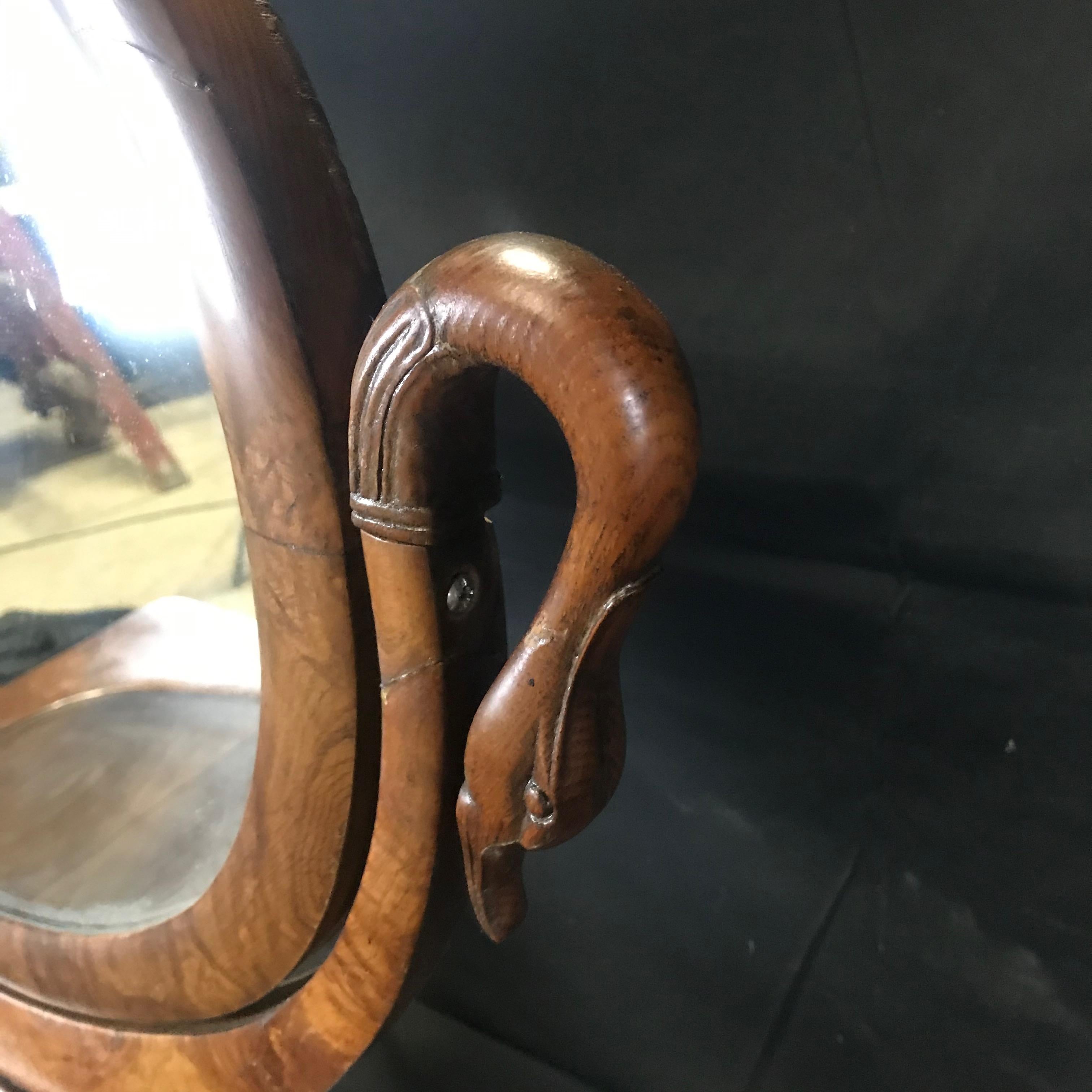 French Walnut Dressing Table with Carved Swan Neck Sides 10