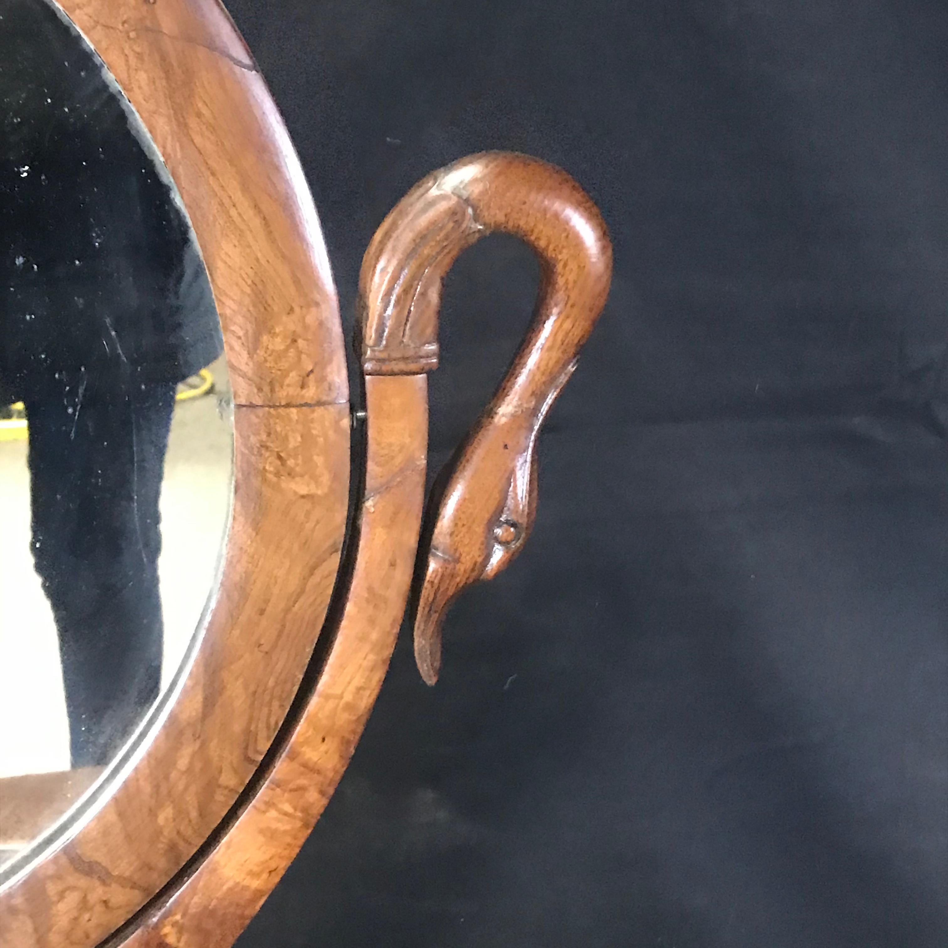 French Walnut Dressing Table with Carved Swan Neck Sides 2