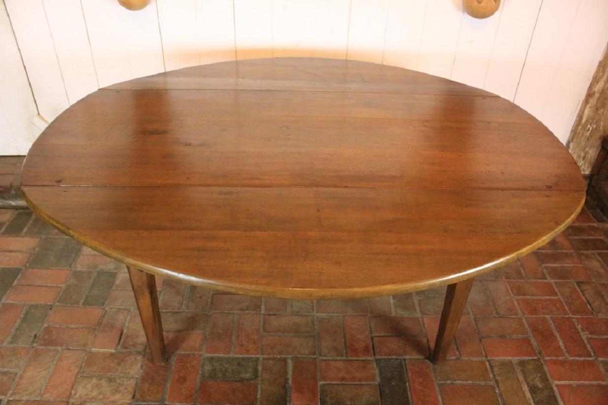 19th Century French Walnut Drop Leaf Table
