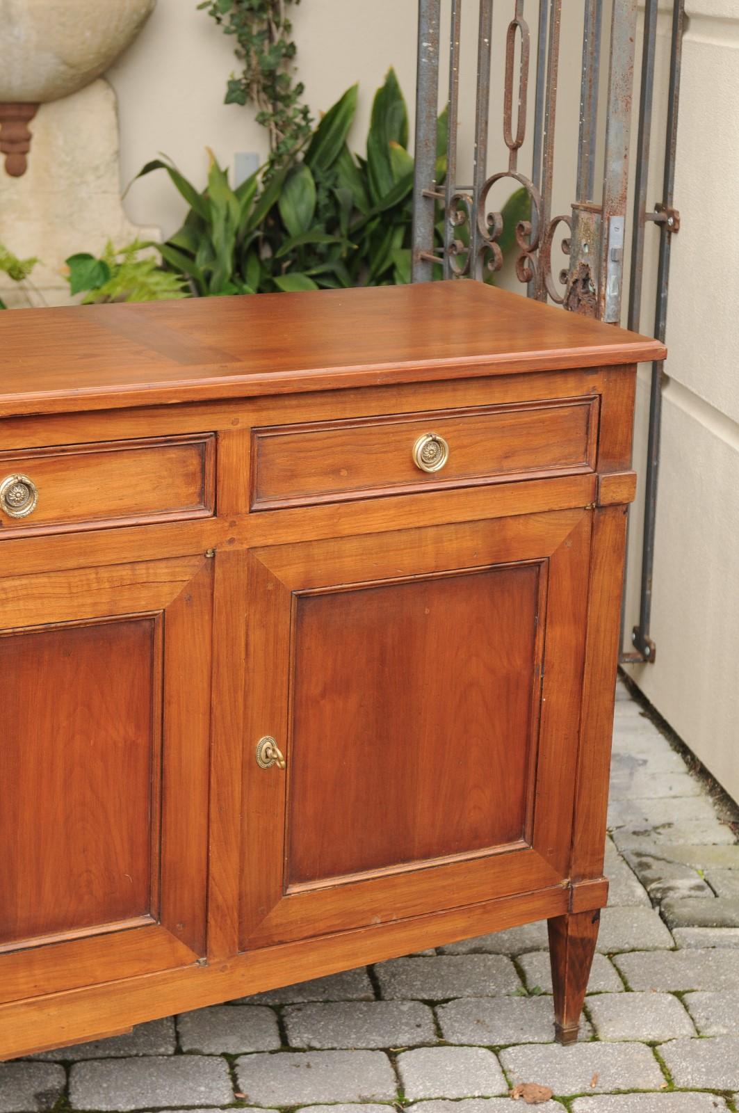 20th Century French Walnut Enfilade from the Turn of the Century with Drawers and Door