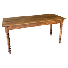 Antique French Walnut Farmhouse Table, 1900's