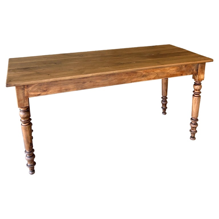 Walnut Farm Table French Walnut Farmhouse Table, 1900's at 1stDibs