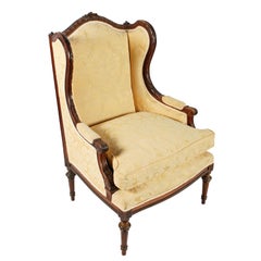 19th Century French Walnut Fauteuil Upholstered Easy chair