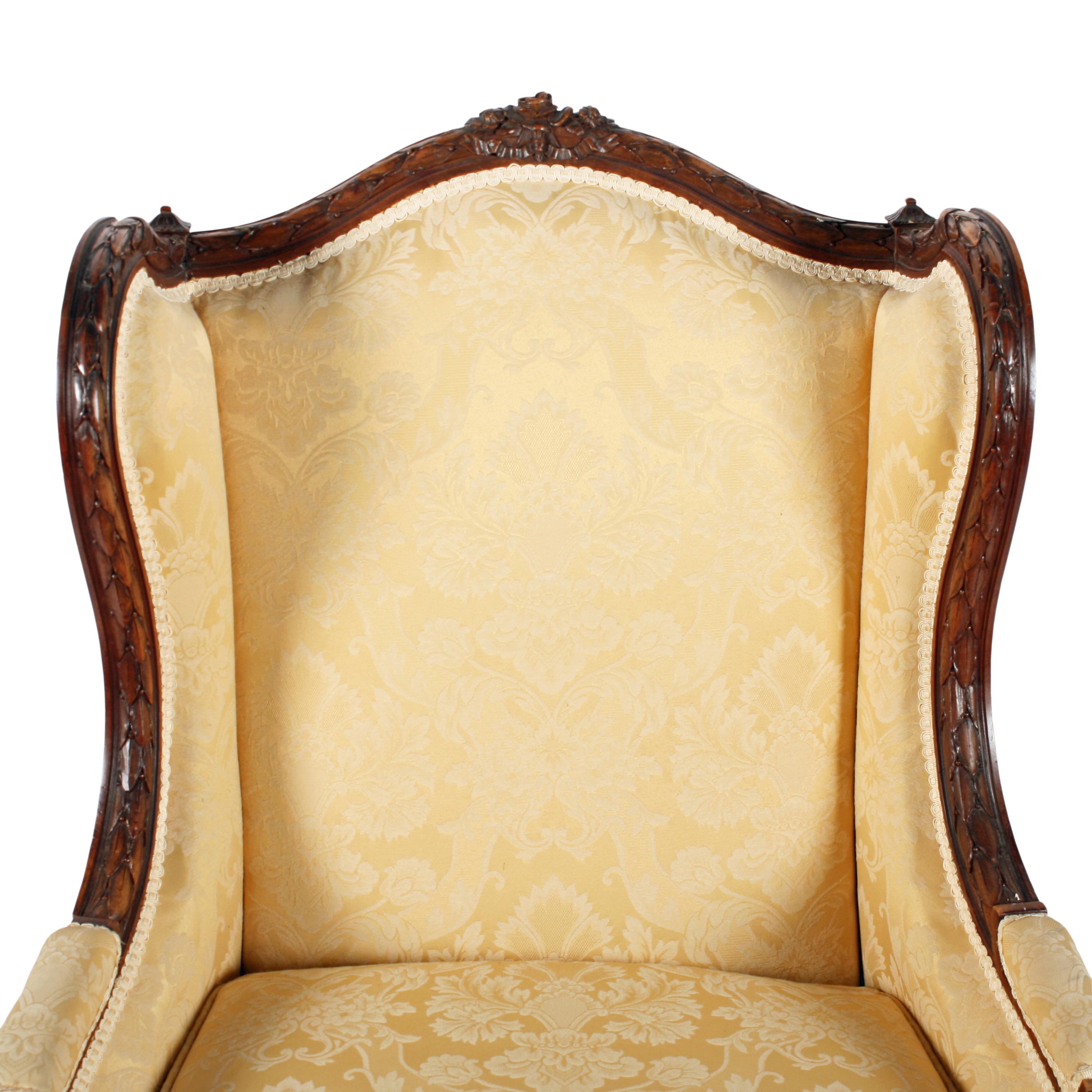 19th Century French Walnut Fauteuil Upholstered Easy chair For Sale 2