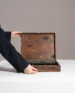 French Walnut Finish Wood Artist's Case, 20th Century, Compact Design