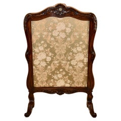 French Walnut Fire Screen, Circa 1900