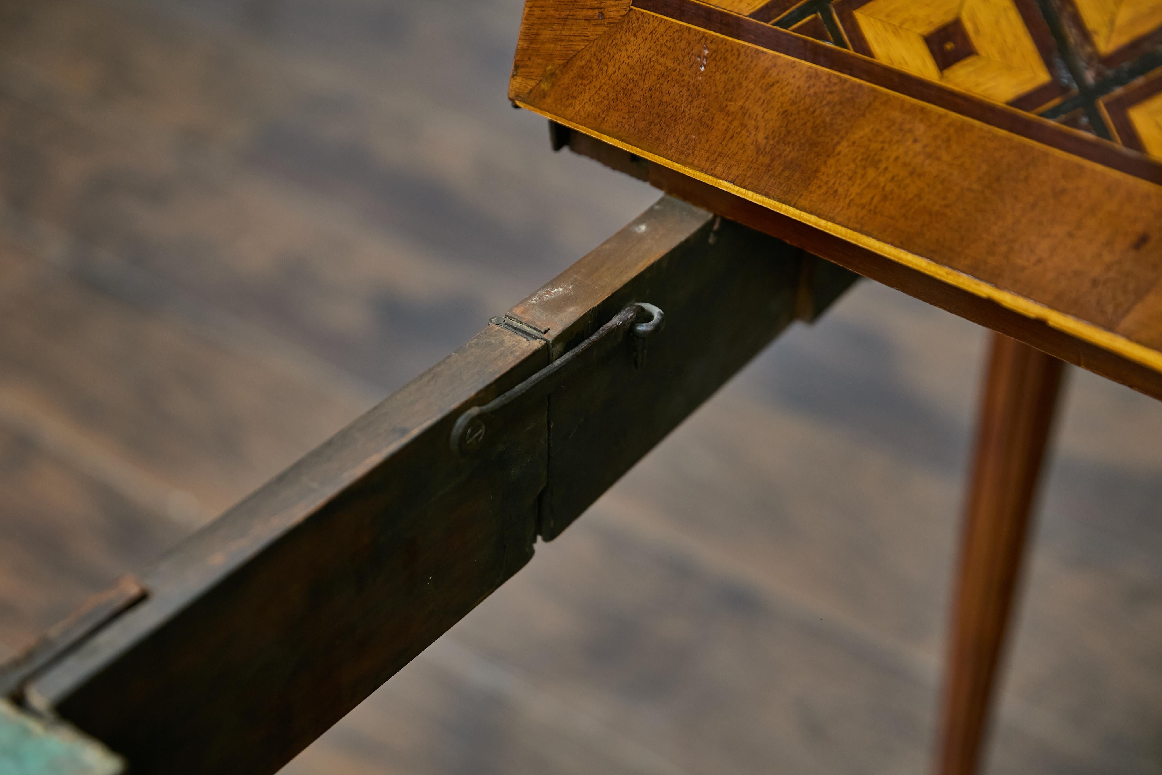 French Walnut Game Table with Marquetry and Reversible Felt Top, Circa 1880 For Sale 6