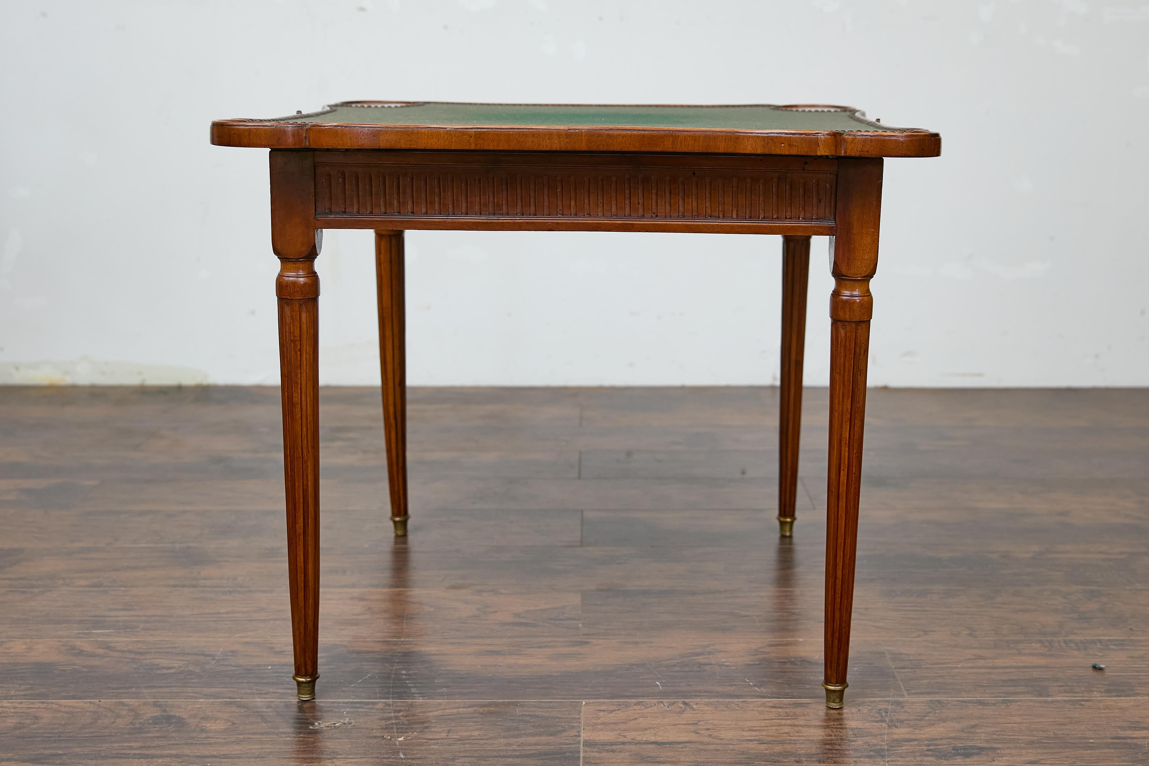 French Walnut Game Table with Marquetry and Reversible Felt Top, Circa 1880 For Sale 8