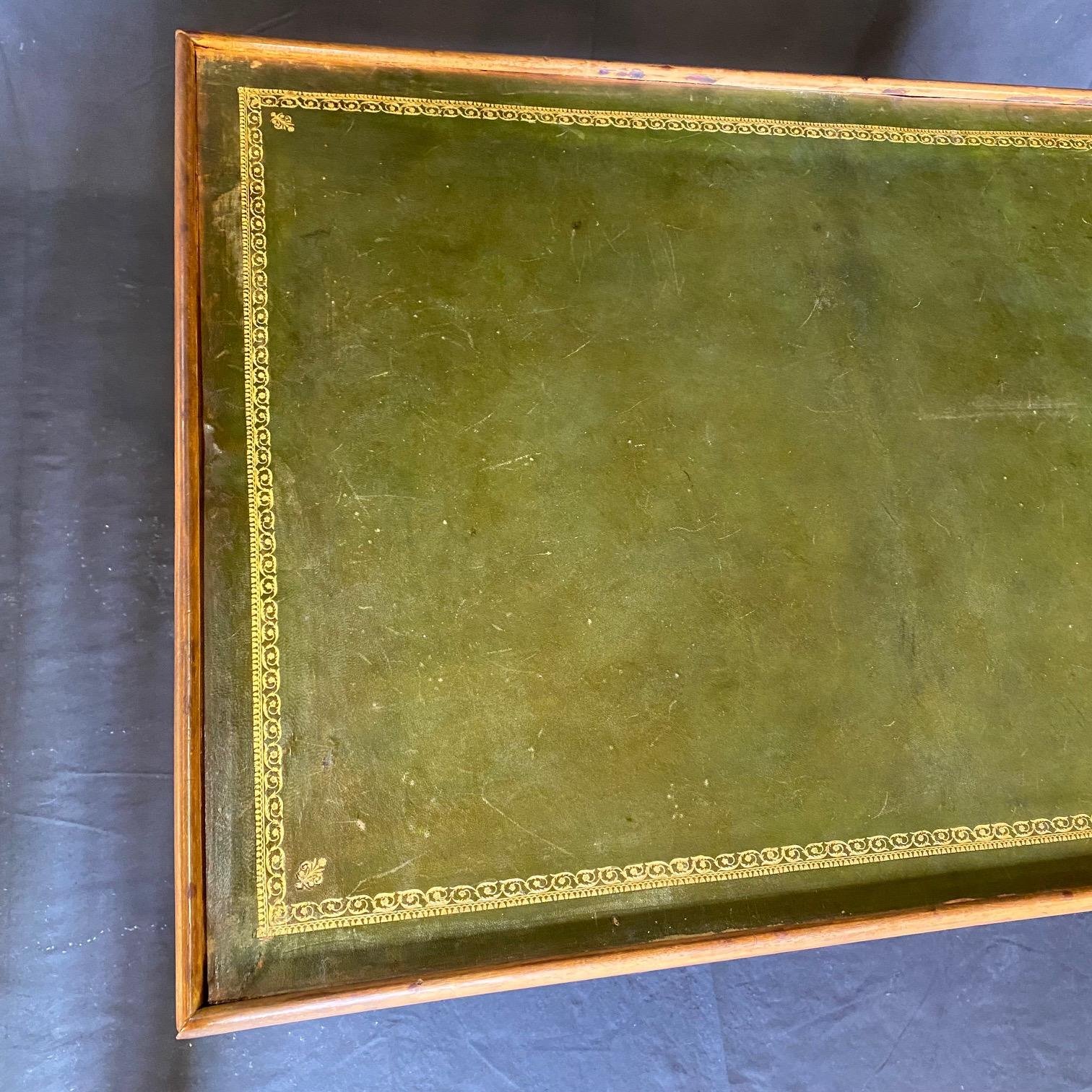 French Walnut Game Table with Reversible Embossed Leather Top 4