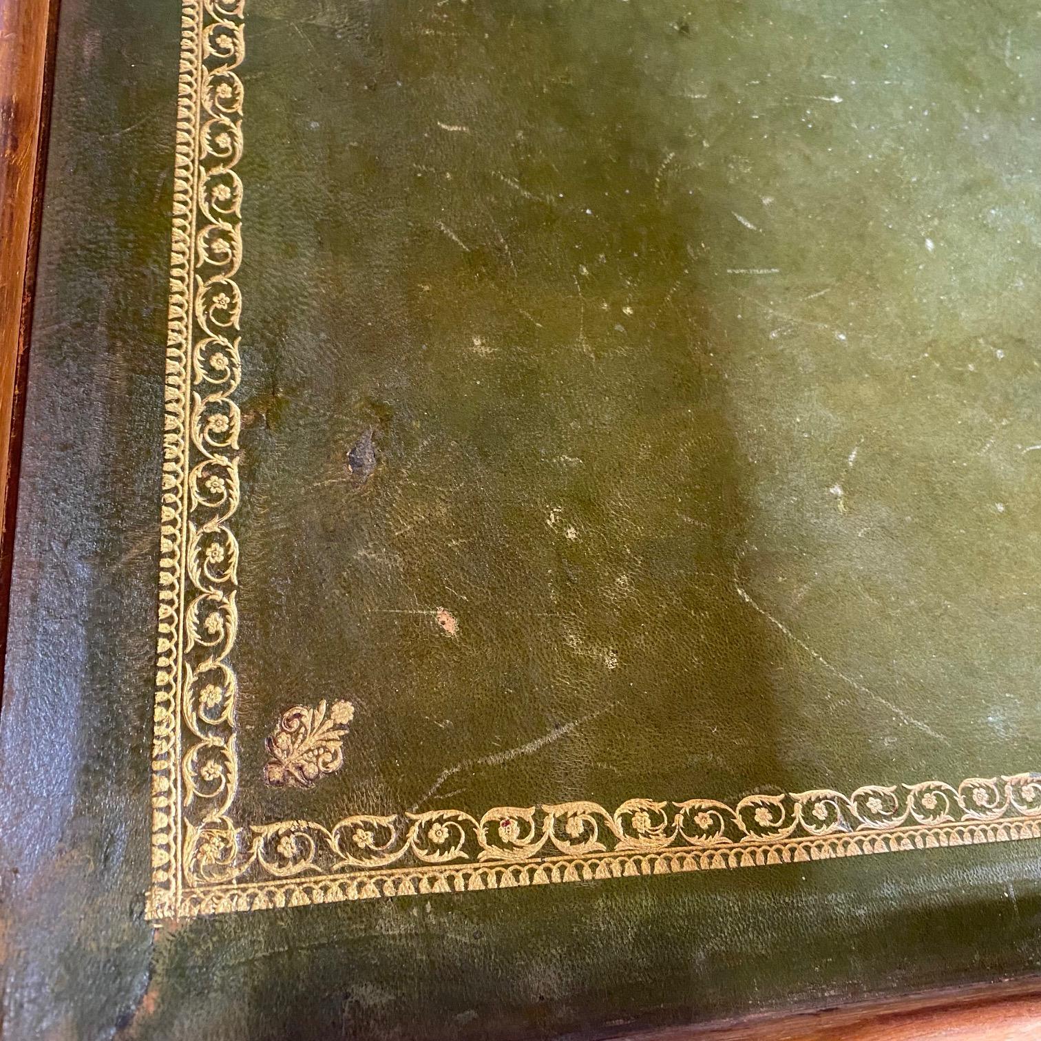 French Walnut Game Table with Reversible Embossed Leather Top 5