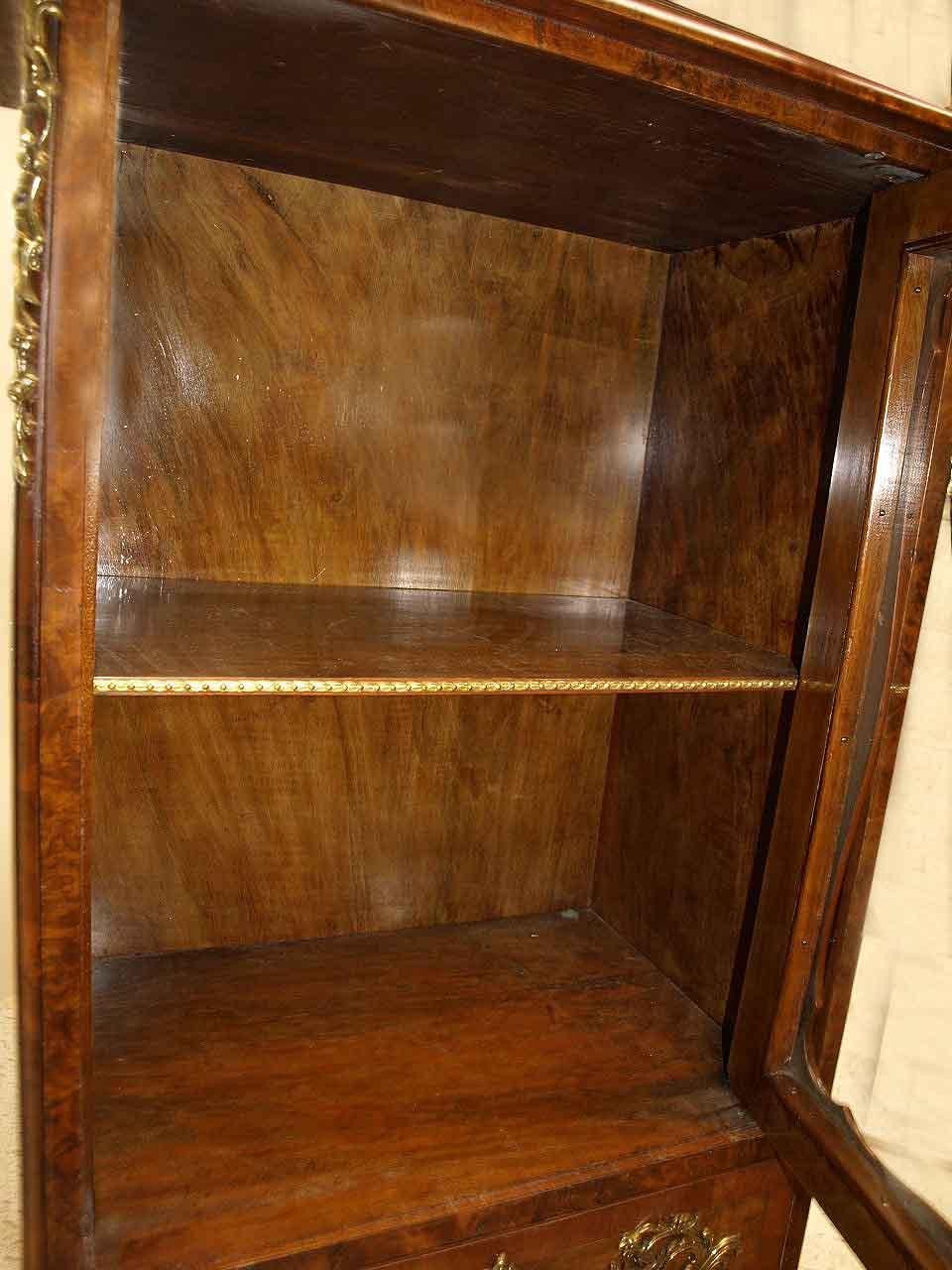 French Walnut Glass Door Display Cabinet For Sale 3