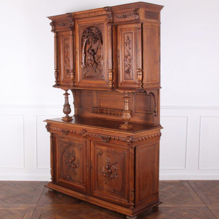 French Walnut Henri II-Style Buffet 2