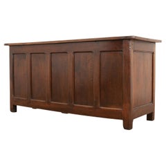 Antique French Walnut Hotel Reception Counter from Burgundy