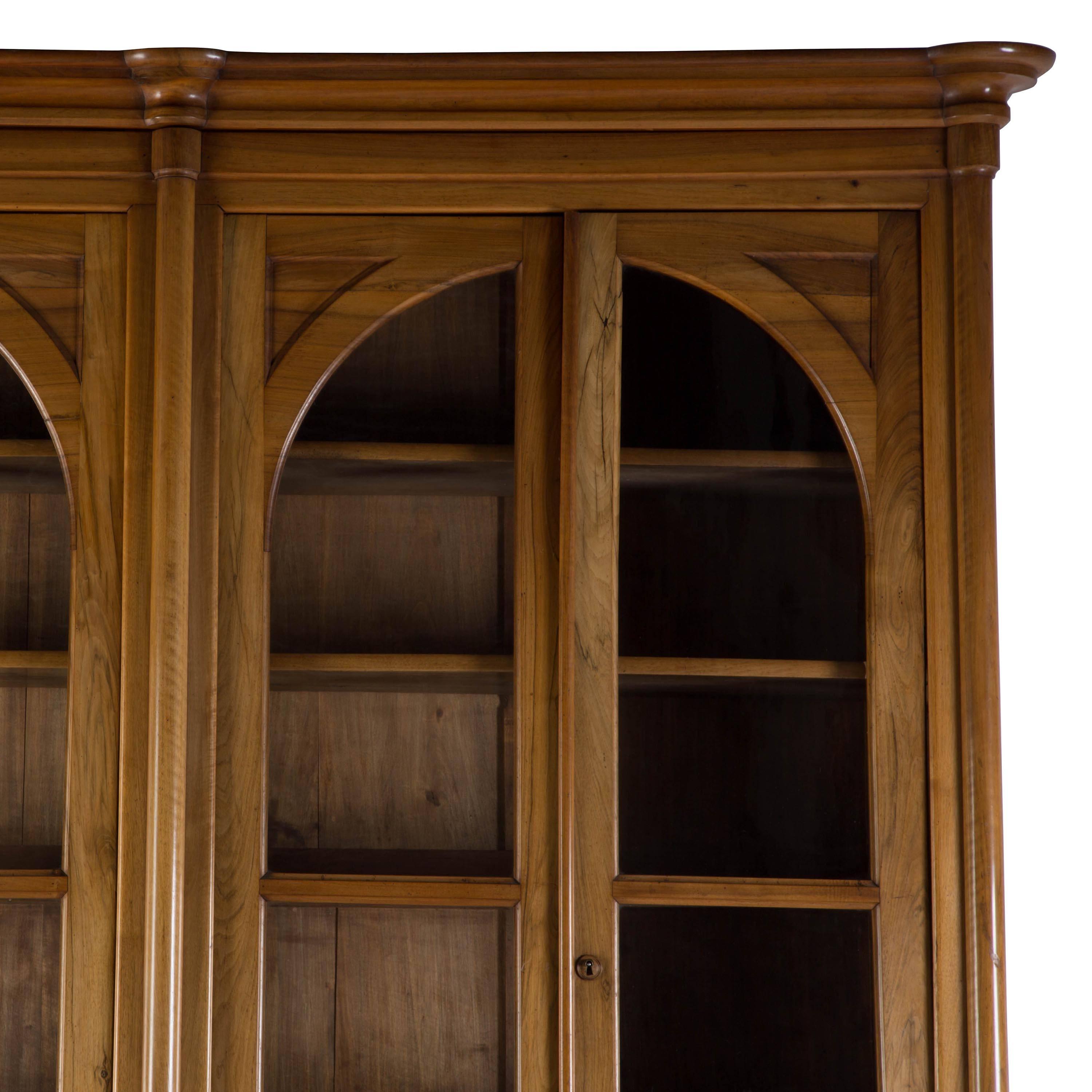 Empire French Walnut Library Bookcase