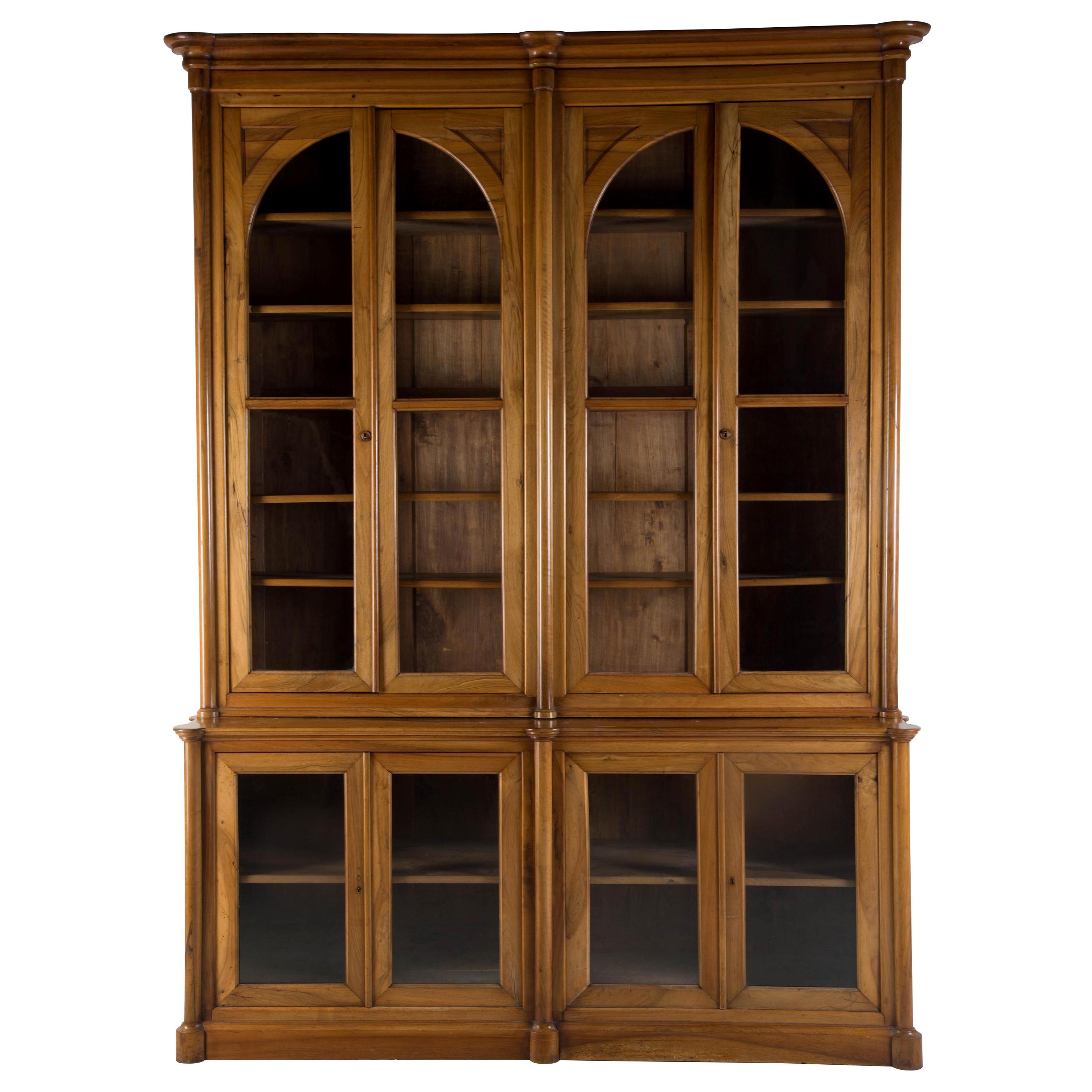 French Walnut Library Bookcase