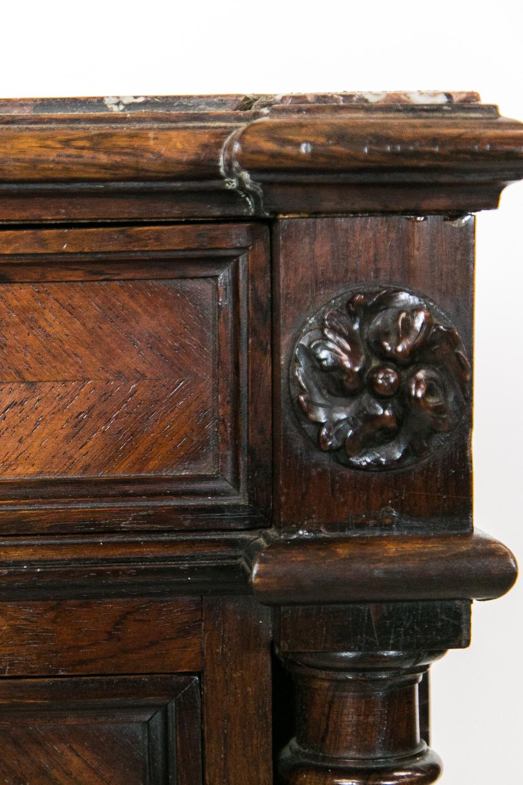 Hand-Carved French Walnut Lingerie Chest/Cupboard
