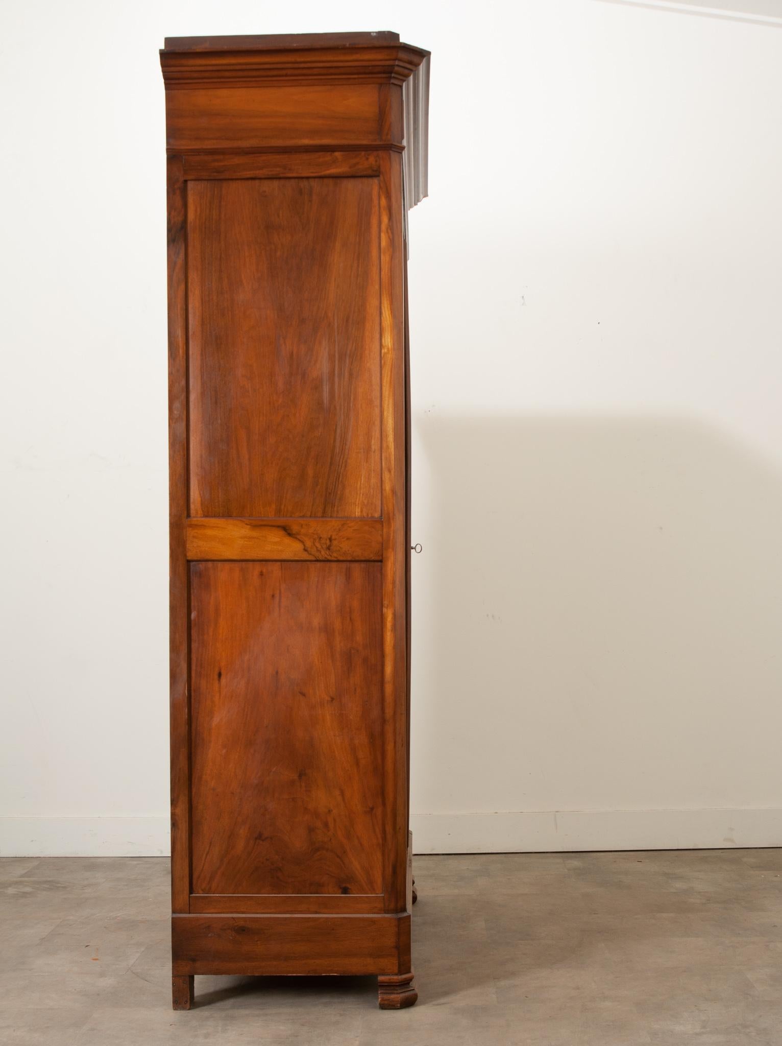 French Walnut Louis Philippe Armoire For Sale 5