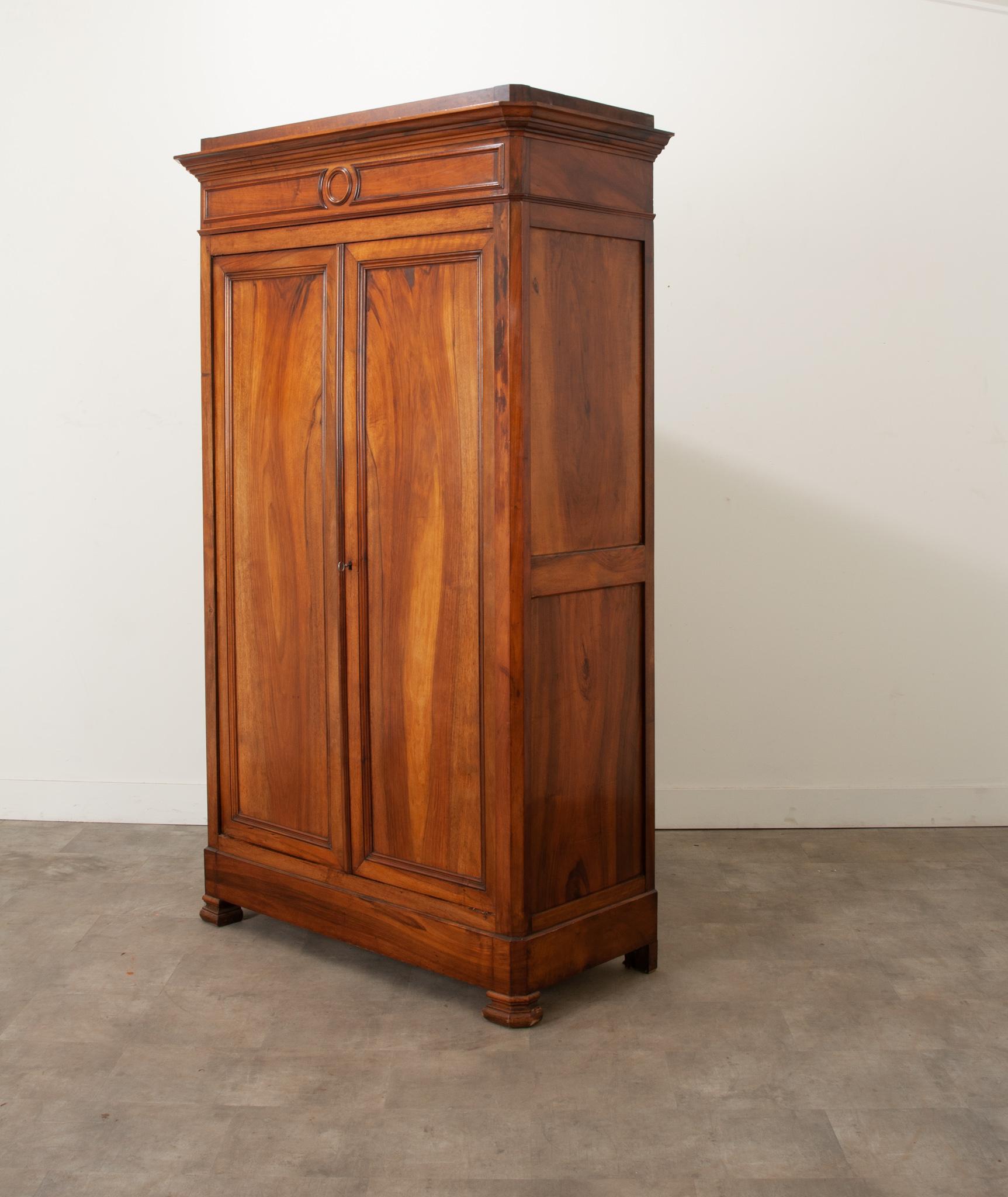 French Walnut Louis Philippe Armoire For Sale 2