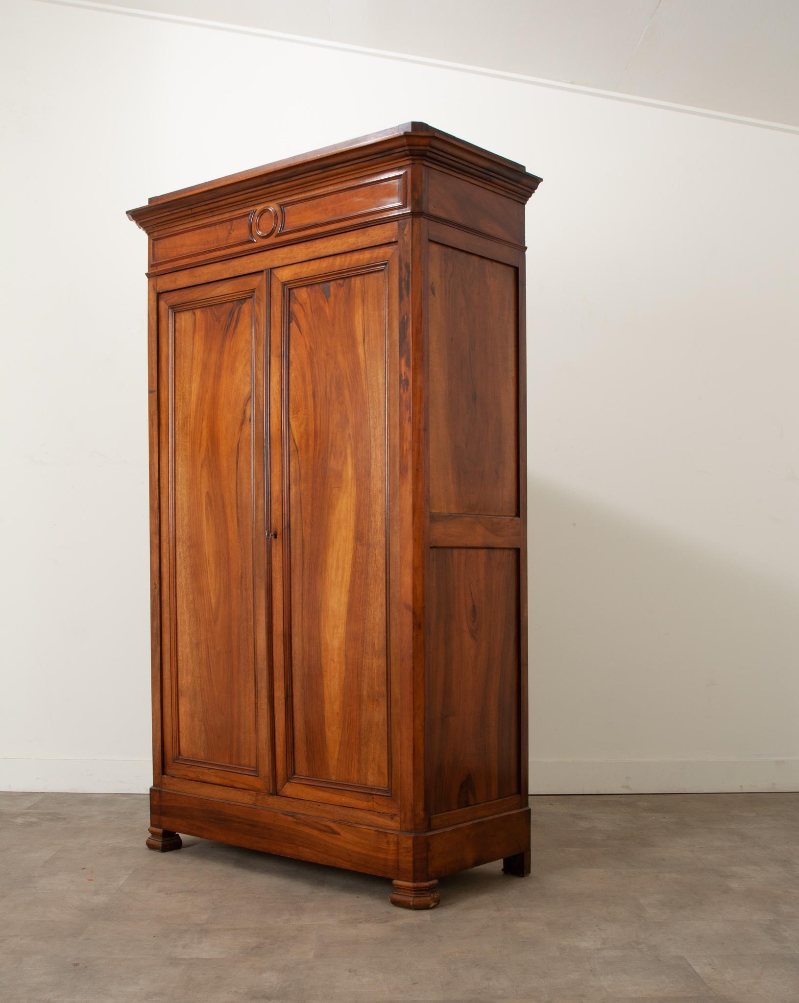 French Walnut Louis Philippe Armoire For Sale 3