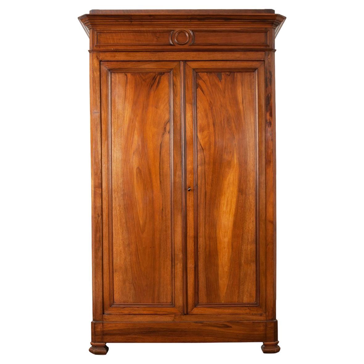 French Walnut Louis Philippe Armoire For Sale