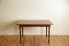 French Walnut Louis Philippe Period 1-Drawer Table, ca. 1840 and later